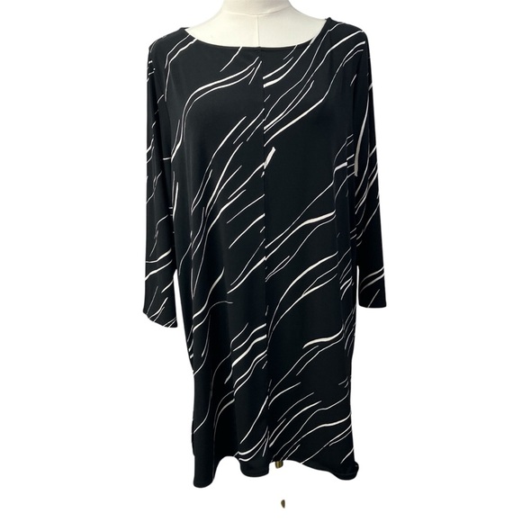Alfani Boat-Neck 3/4-Sleeve‎ Printed Tunic Womens XL Classic Striped Spring - Picture 1 of 14